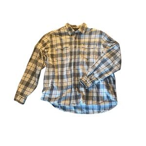 Vintage 90’s Eddie Bauer Flannel Shirt in White/Grey